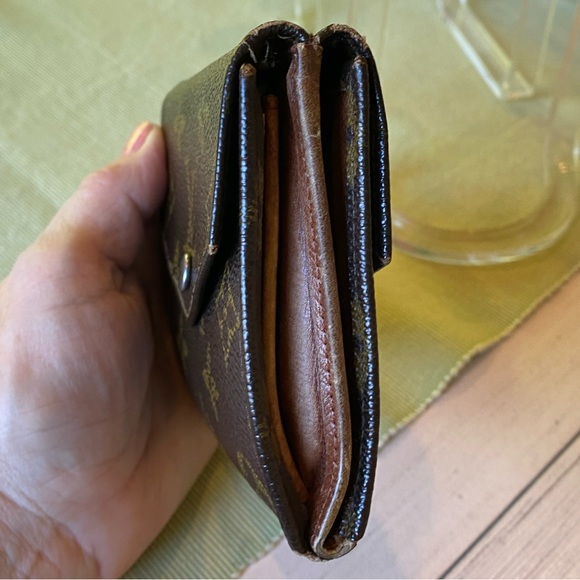 LOUIS VUITTON MONOGRAM CANVAS MONNAIE DOUBLE SNAP WALLET bifold vintage 1989 - Picture 9 of 14